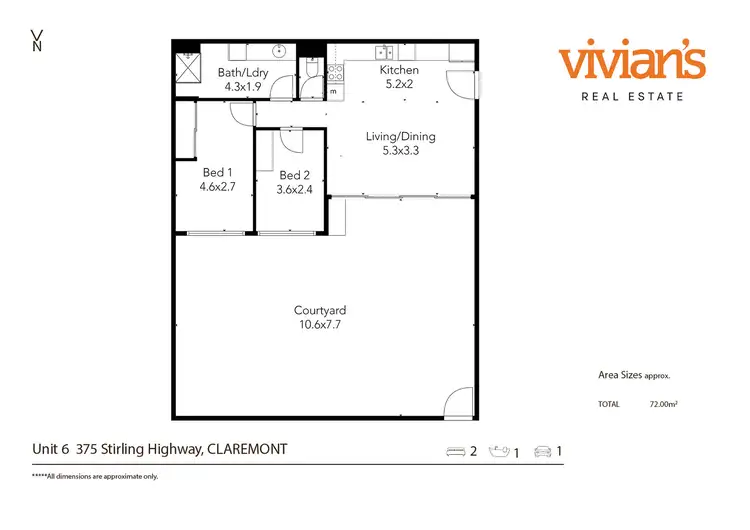 Floorplan of Homely apartment listing, 6/375 Stirling Highway, Claremont WA 6010