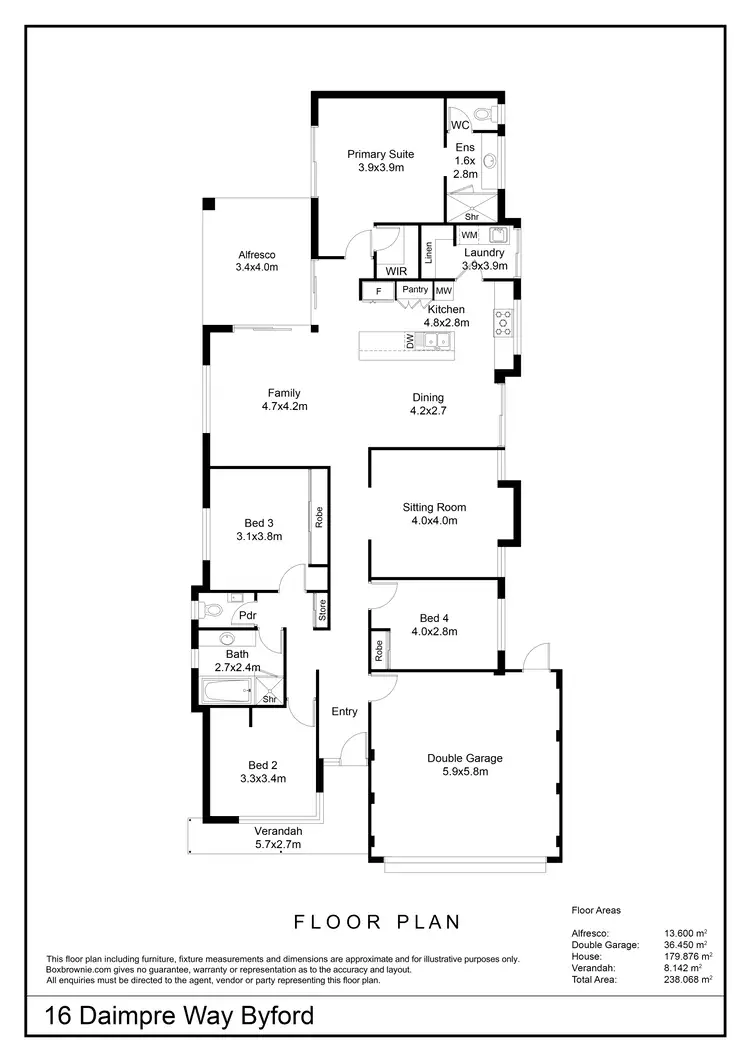 Floorplan of Homely house listing, 16 Daimpre Way, Byford WA 6122