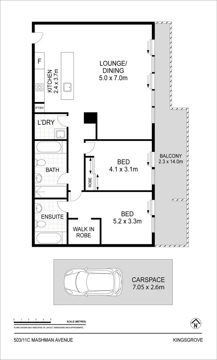 Floorplan of Homely unit listing, 503/11c Mashman Avenue, Kingsgrove NSW 2208