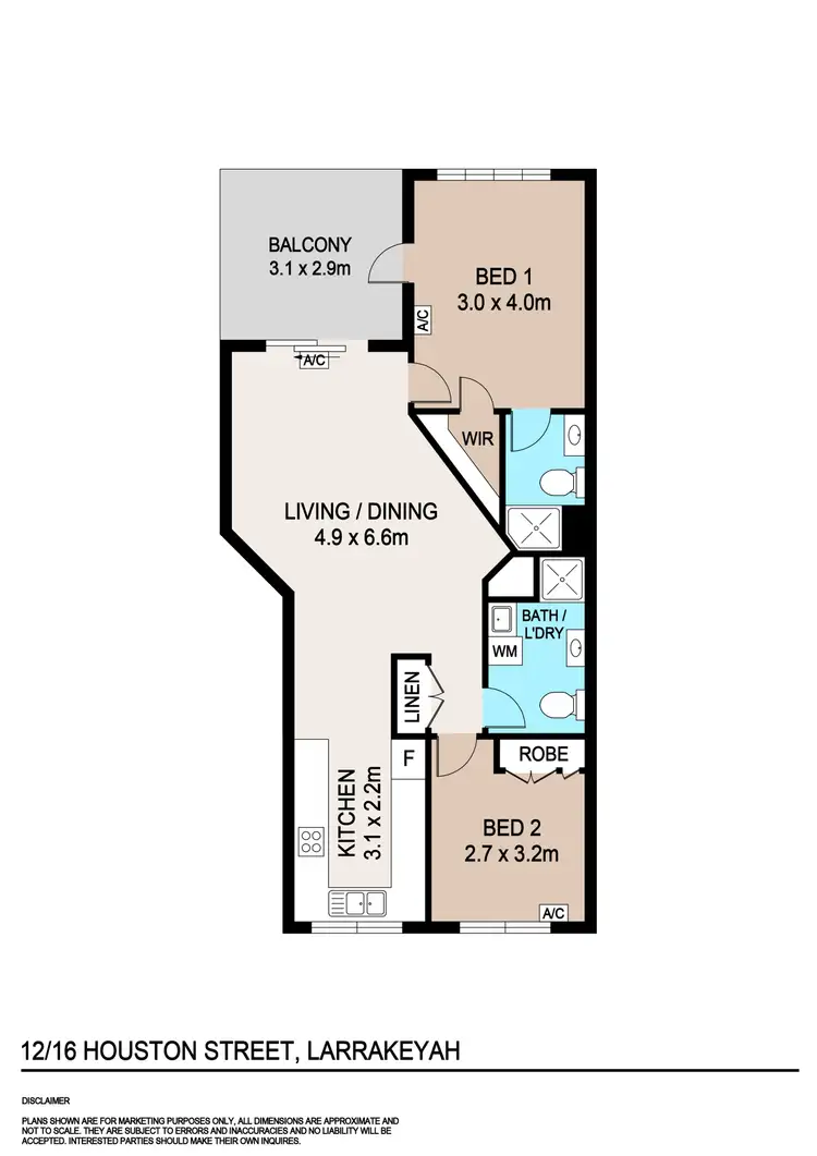 Floorplan of Homely apartment listing, 12/16 Houston Street, Larrakeyah NT 820