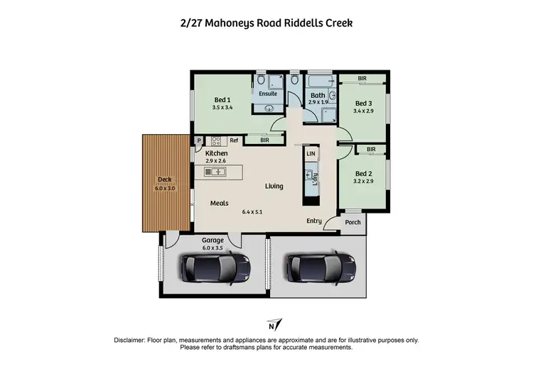 Floorplan of Homely unit listing, 2/27 Mahoneys Road, Riddells Creek VIC 3431