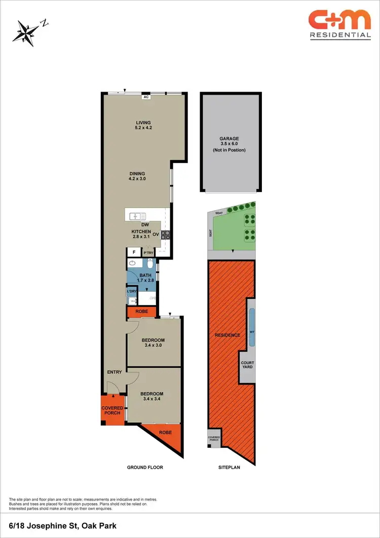 Floorplan of Homely townhouse listing, 6/18 Josephine Street, Oak Park VIC 3046