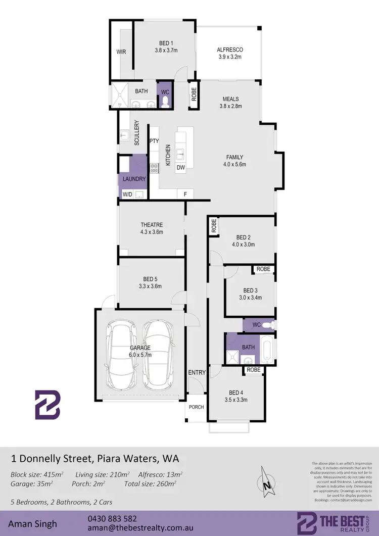 Floorplan of Homely house listing, 1 Donnelly Street, Piara Waters WA 6112