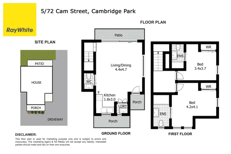 Floorplan of Homely townhouse listing, 5/72 Cam Street, Cambridge Park NSW 2747