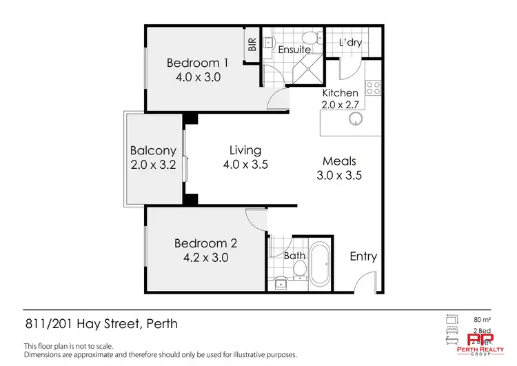 Floorplan of Homely unit listing, 811/201 Hay Street, East Perth WA 6004