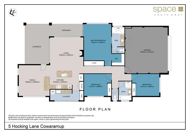Floorplan of Homely house listing, 5 Hocking Lane, Cowaramup WA 6284