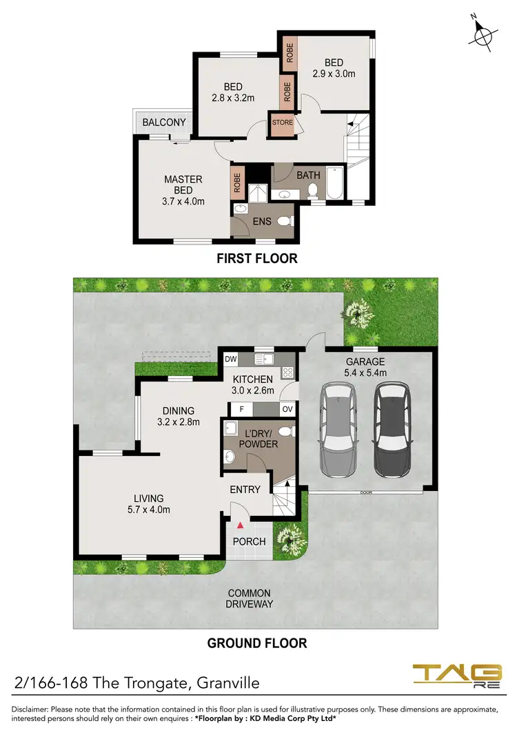 Floorplan of Homely townhouse listing, 2/166-168 The Trongate, Granville NSW 2142