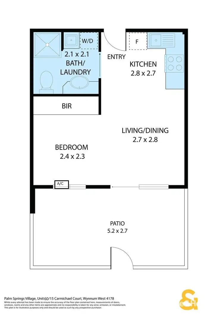 Floorplan of Homely studio listing, 36/15 Carmichael Court, Wynnum West QLD 4178