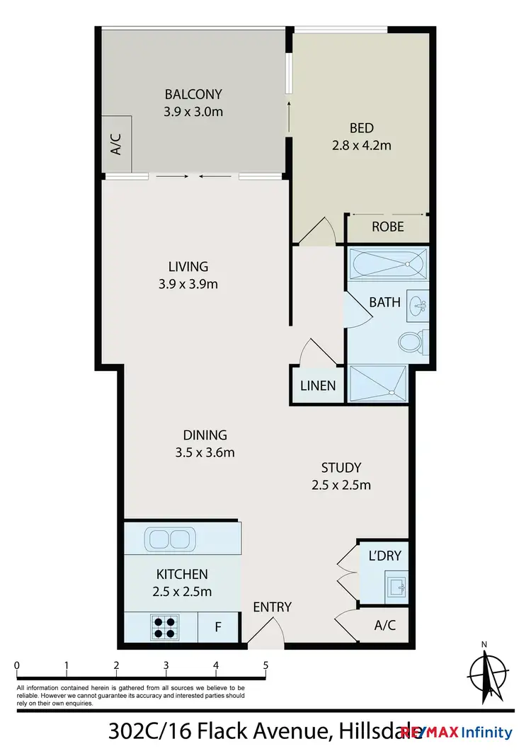 Floorplan of Homely apartment listing, 302c/16 FLACK AVENUE, Hillsdale NSW 2036