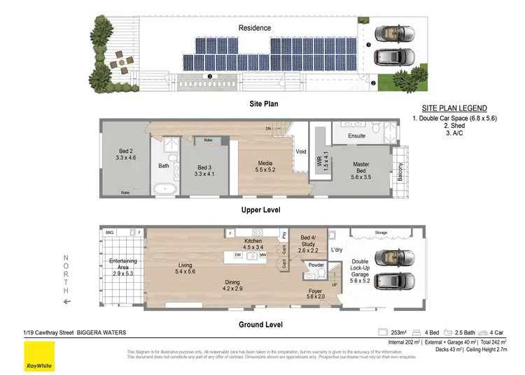 Floorplan of Homely semi-detached listing, 1/19 Cawthray Street, Biggera Waters QLD 4216