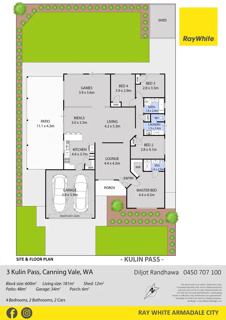 Floorplan of Homely house listing, 3 Kulin Pass, Canning Vale WA 6155