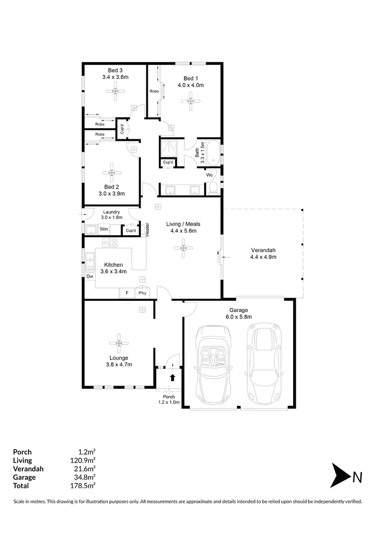 Floorplan of Homely house listing, 14 Kirkby Circuit, Greenacres SA 5086