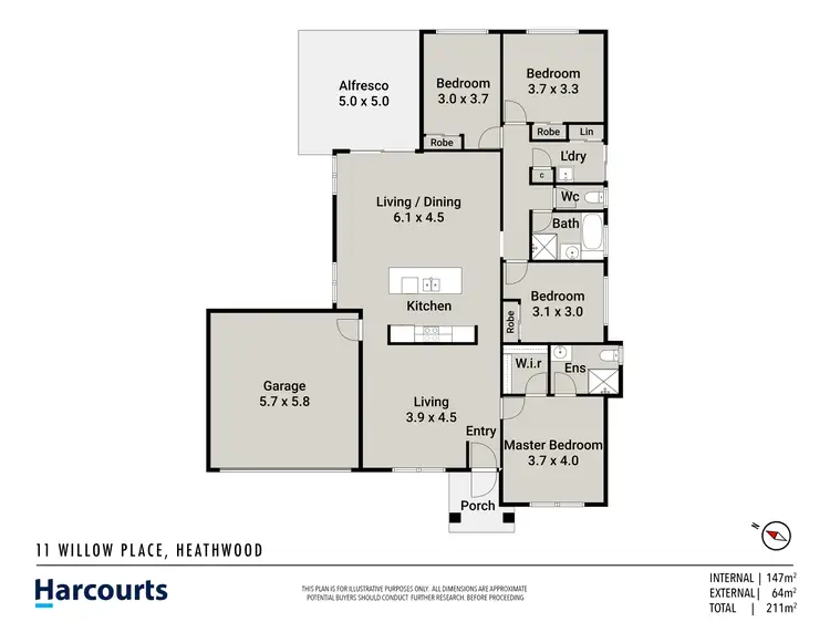 Floorplan of Homely house listing, 11 Willow Place, Heathwood QLD 4110