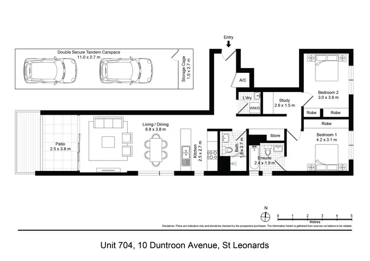 Floorplan of Homely unit listing, 704/10 Duntroon Ave, St Leonards NSW 2065
