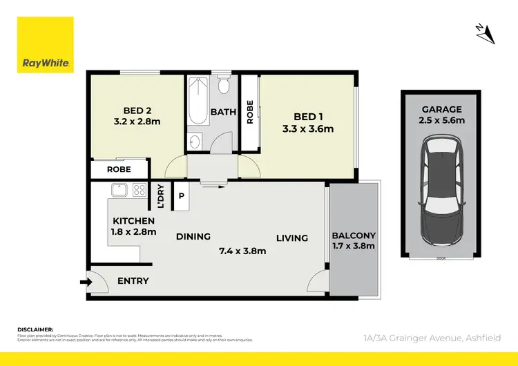 Floorplan of Homely apartment listing, 1A/3-3A Grainger Avenue, Ashfield NSW 2131