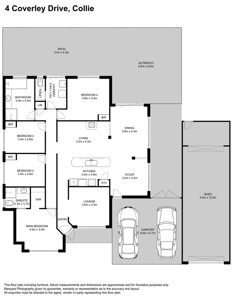 Floorplan of Homely house listing, 4 Coverley Drive, Collie WA 6225