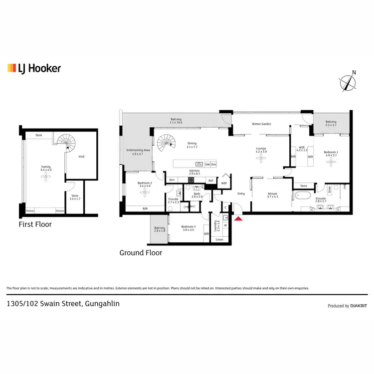 Floorplan of Homely apartment listing, 1305 'Lumi'/102 Swain Street, Gungahlin ACT 2912
