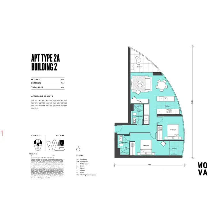 Floorplan of Homely apartment listing, Unit 407/Door T2-1511 WOVA, Phillip ACT 2606
