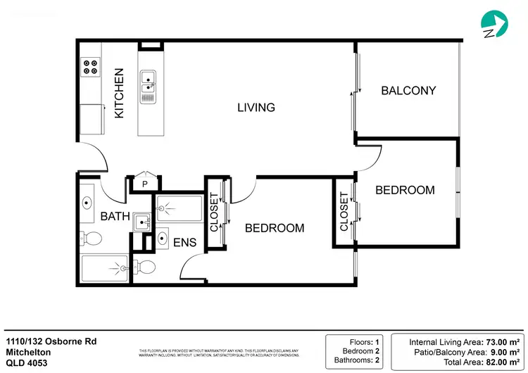 Floorplan of Homely unit listing, 1110/132 Osborne Road, Mitchelton QLD 4053