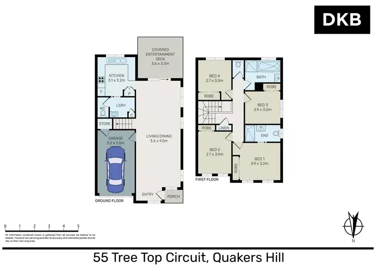 Floorplan of Homely townhouse listing, 55 Tree Top Circuit, Quakers Hill NSW 2763