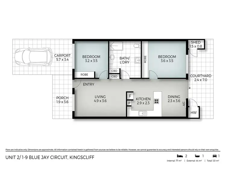 Floorplan of Homely retirement listing, 2/1-9 Blue Jay Ct, Kingscliff NSW 2487