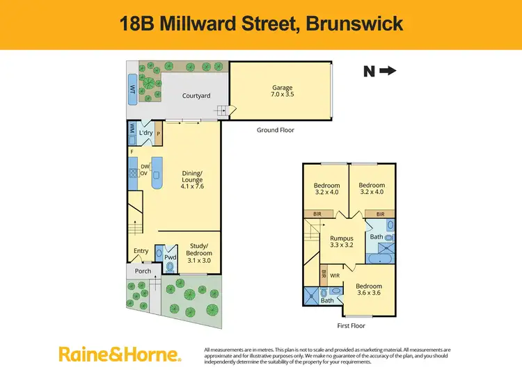 Floorplan of Homely townhouse listing, 18B Millward Street, Brunswick VIC 3056
