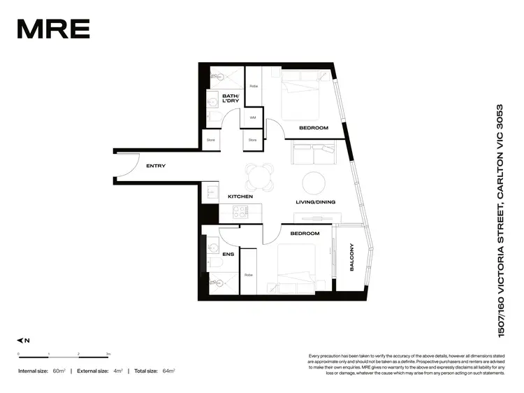 Floorplan of Homely apartment listing, 1507/160 Victoria Street, Carlton VIC 3053