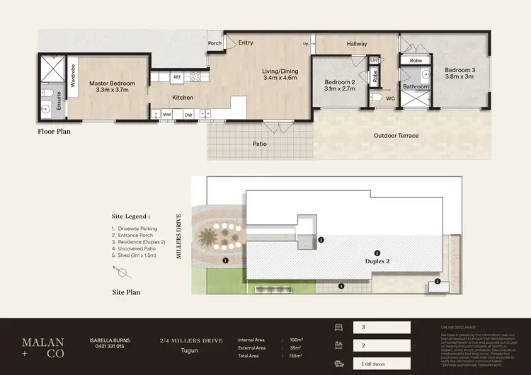 Floorplan of Homely semi-detached listing, 2/4 Millers Drive, Tugun QLD 4224
