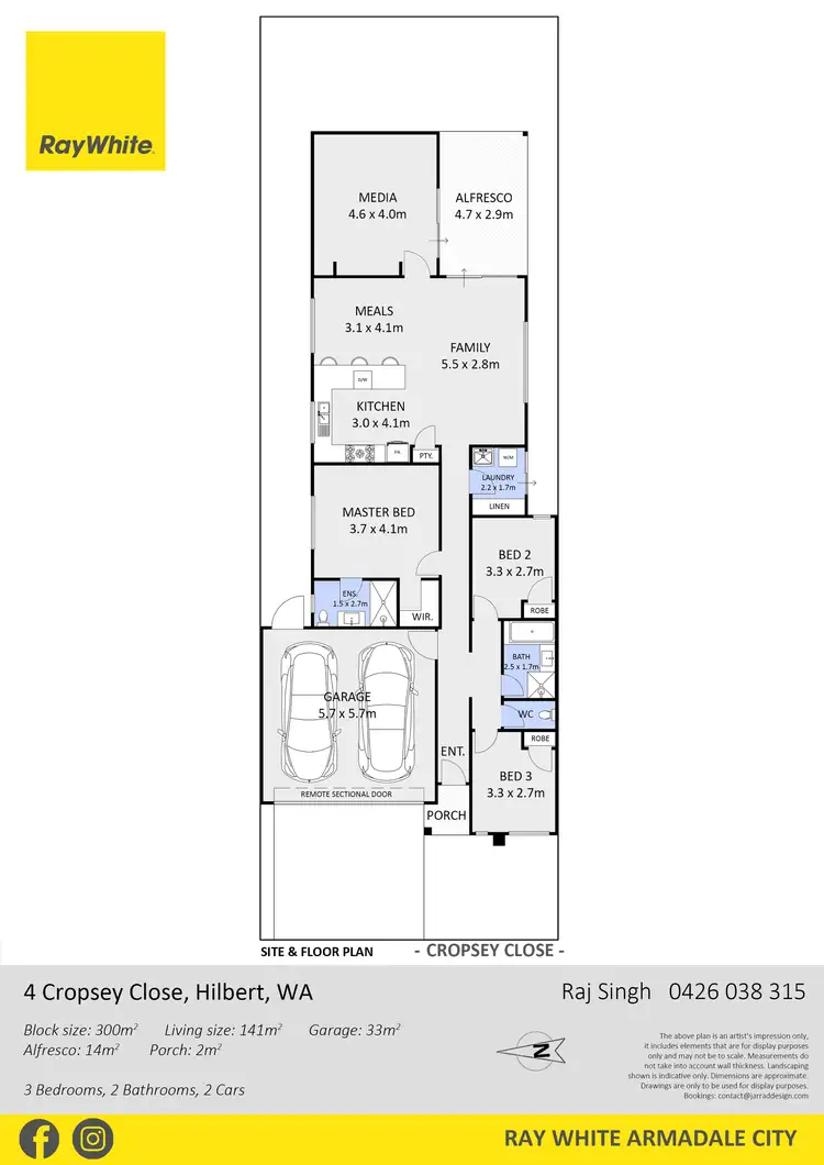 Floorplan of Homely house listing, 4 Cropsey Close, Hilbert WA 6112
