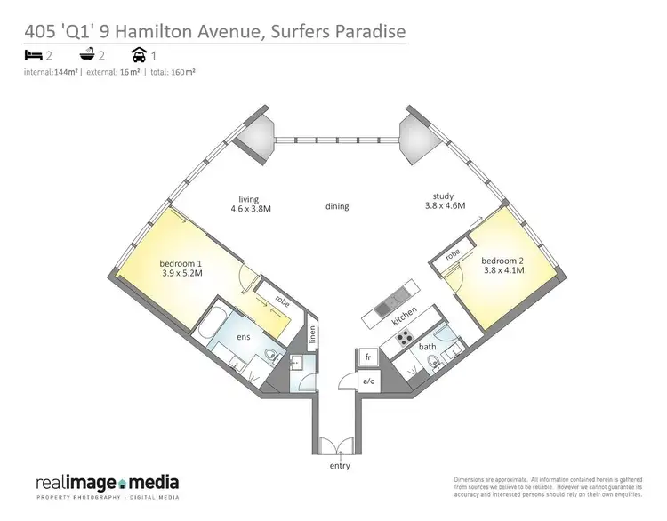 Floorplan of Homely apartment listing, 405/9 Hamilton Avenue, Surfers Paradise QLD 4217