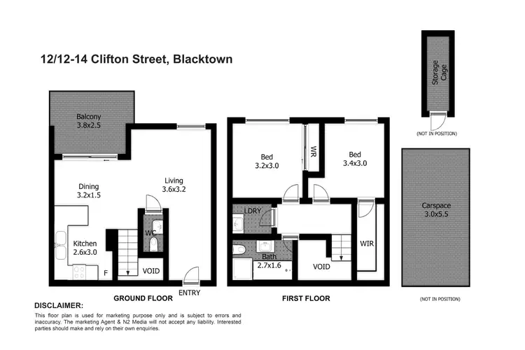 Floorplan of Homely apartment listing, 12/12-14 Clifton Street, Blacktown NSW 2148
