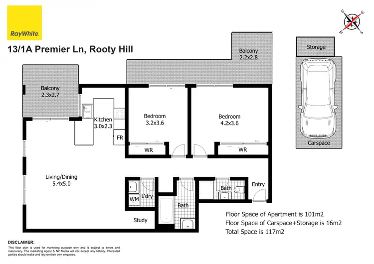 Floorplan of Homely apartment listing, 13/1A Premier Lane, Rooty Hill NSW 2766
