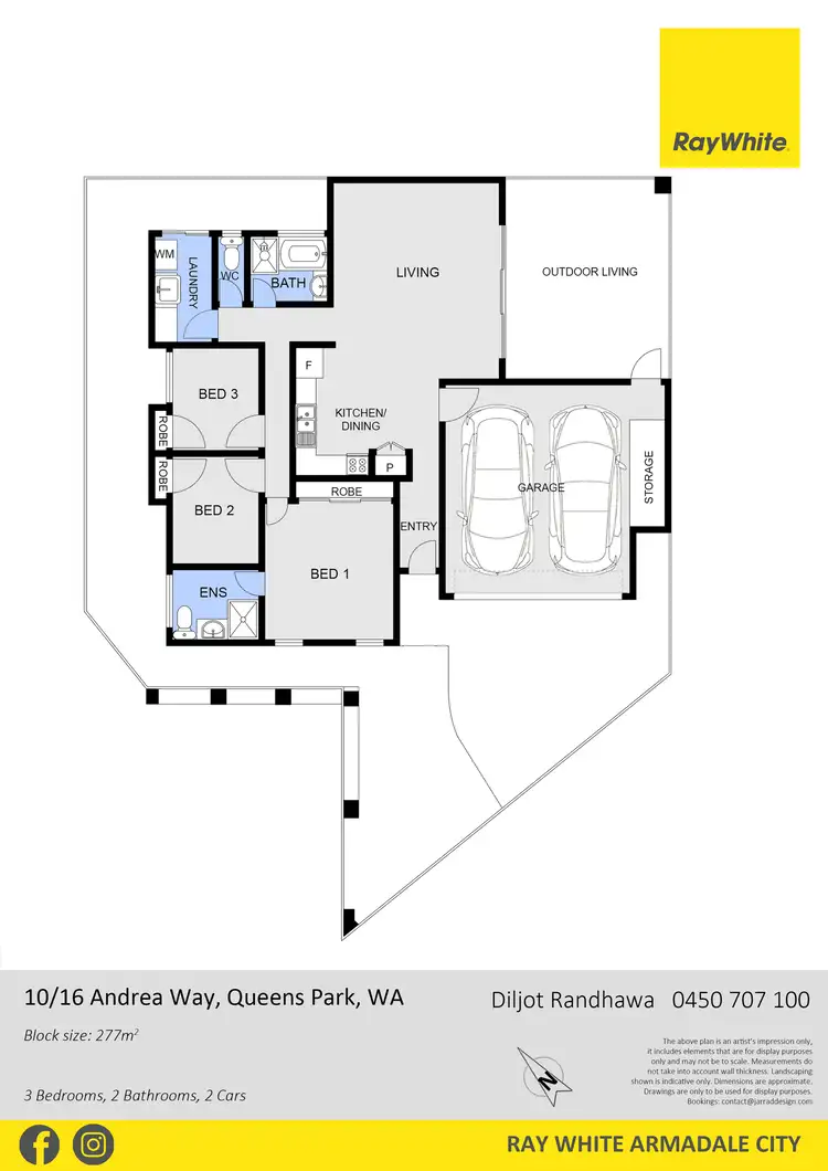 Floorplan of Homely house listing, 10/16 Andrea Way, Queens Park WA 6107