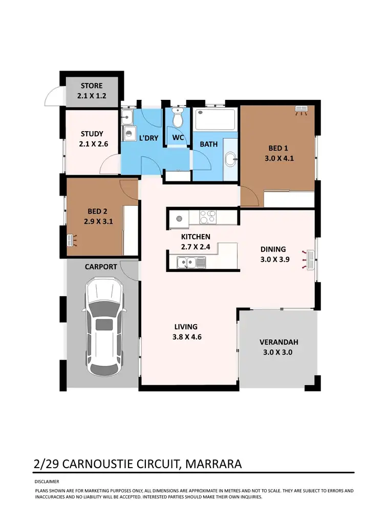 Floorplan of Homely unit listing, 2/29 Carnoustie Circuit, Marrara NT 812