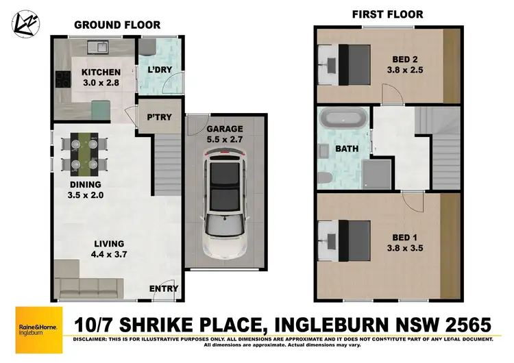 Floorplan of Homely townhouse listing, 10/7 Shrike Place, Ingleburn NSW 2565