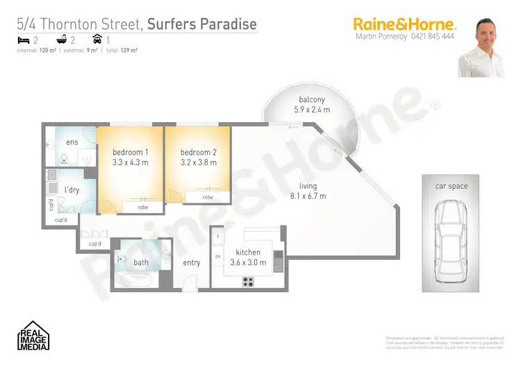 Floorplan of Homely apartment listing, 5/4 Thornton Street, Surfers Paradise QLD 4217