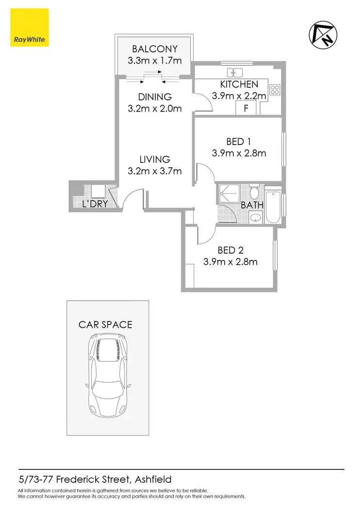 Floorplan of Homely unit listing, 5/73-77 Frederick Street, Ashfield NSW 2131