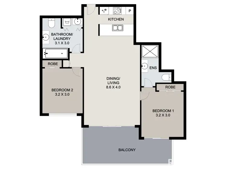 Floorplan of Homely apartment listing, 134/75 Central Lane, Gladstone Central QLD 4680