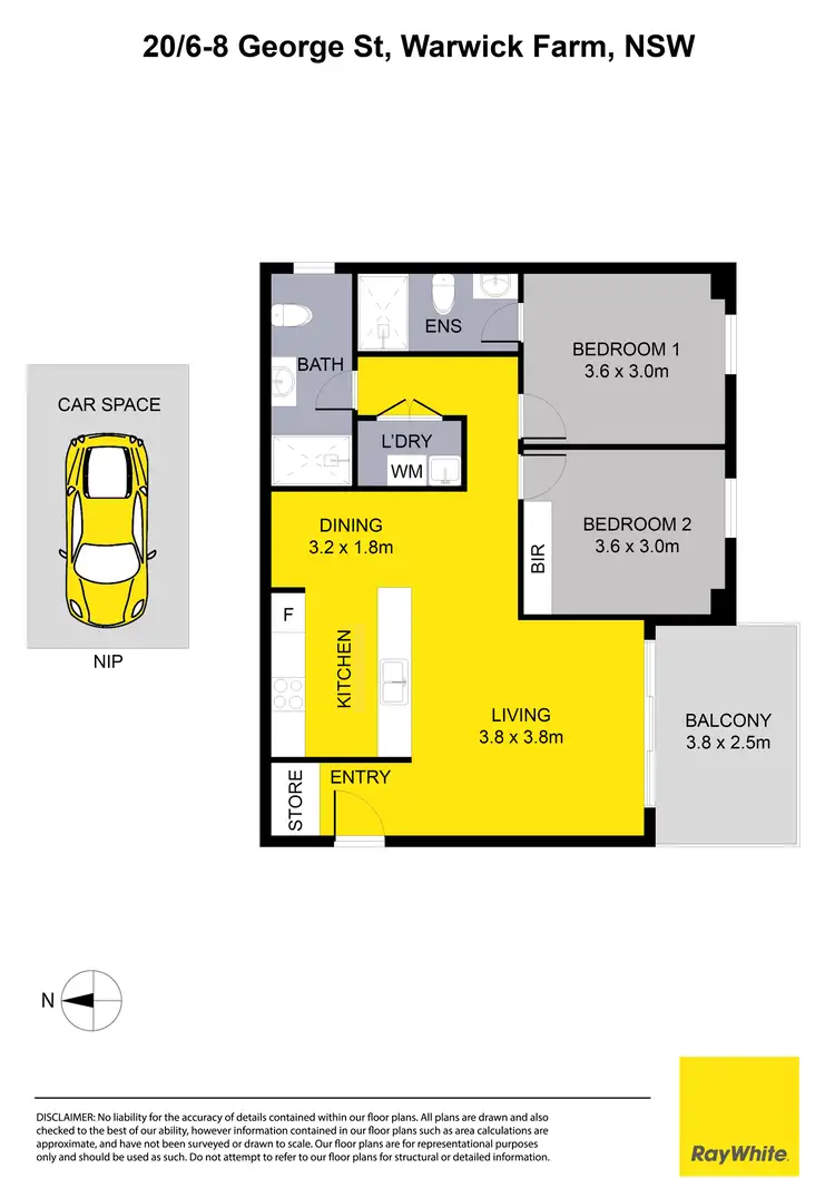 Floorplan of Homely apartment listing, 20/6-8 George Street, Warwick Farm NSW 2170