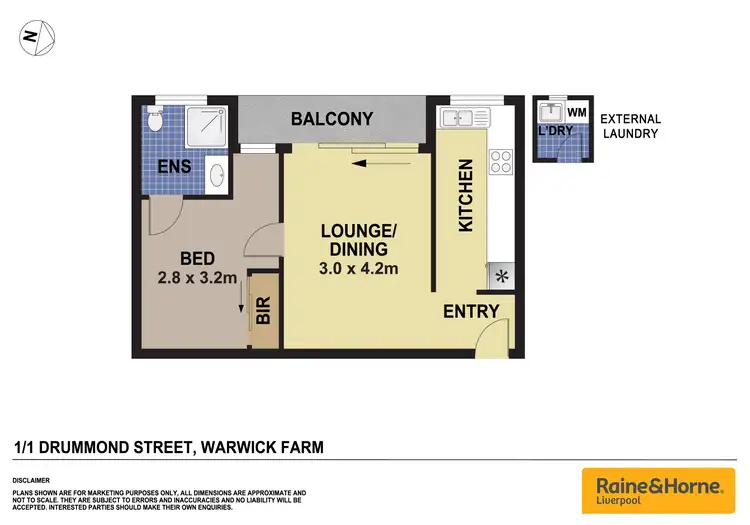 Floorplan of Homely unit listing, 1/1 Drummond Street, Warwick Farm NSW 2170