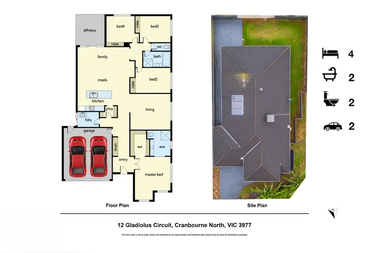 Floorplan of Homely house listing, 12 Gladiolus Circuit, Cranbourne North VIC 3977