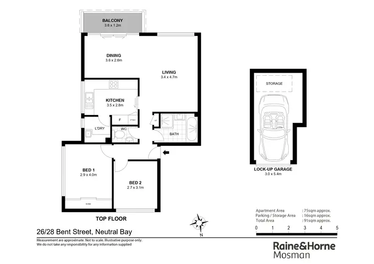 Floorplan of Homely apartment listing, 26/28 Bent Street, Neutral Bay NSW 2089