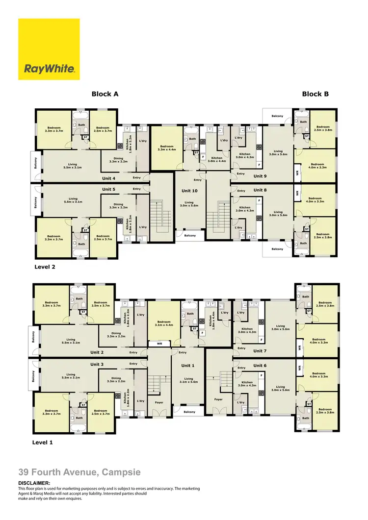 Floorplan of Homely block of units listing, 39 Fourth Avenue, Campsie NSW 2194