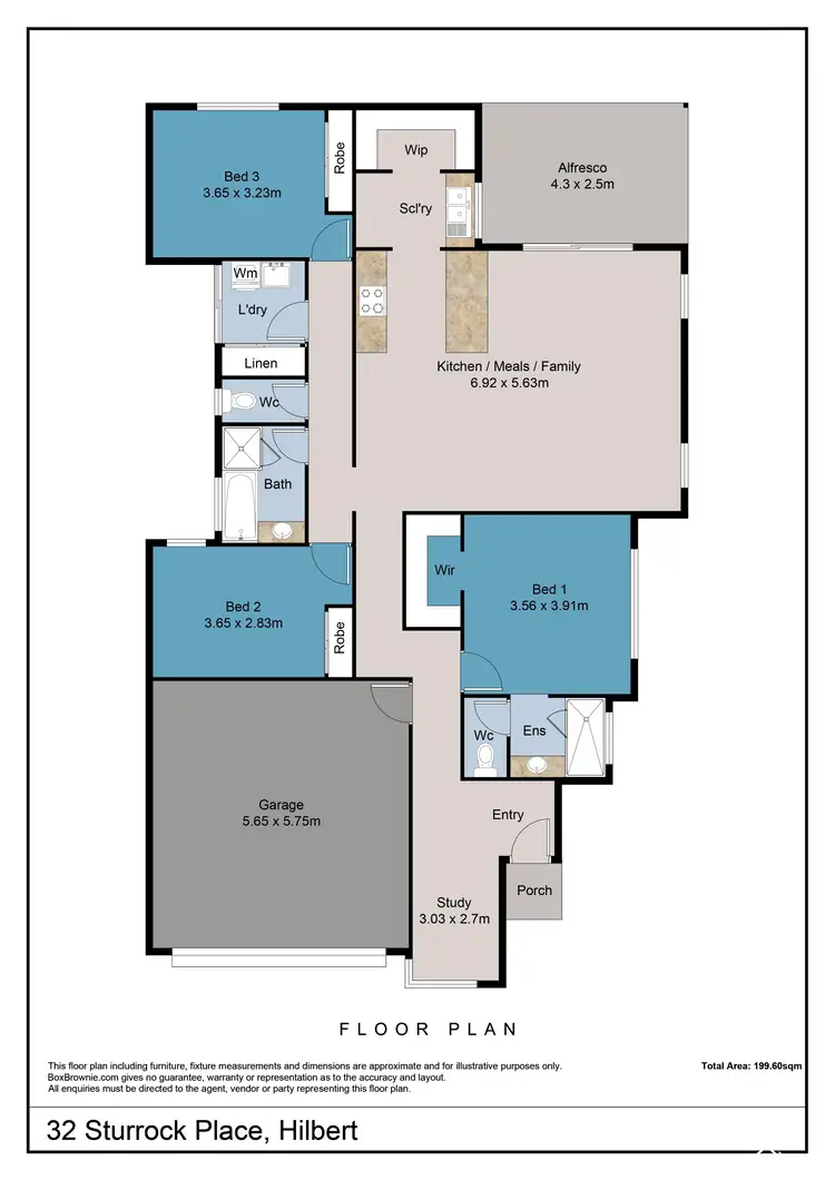 Floorplan of Homely house listing, 32 Sturrock Close, Hilbert WA 6112