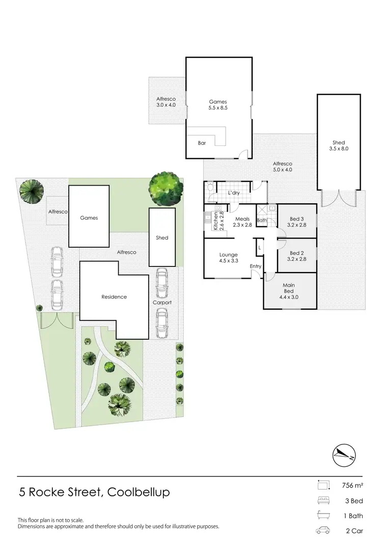 Floorplan of Homely house listing, 5 Rocke Street, Coolbellup WA 6163