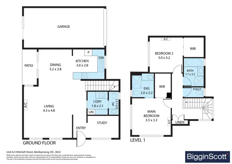 Floorplan of Homely townhouse listing, 6/2-4 Mitchell Street, Maribyrnong VIC 3032