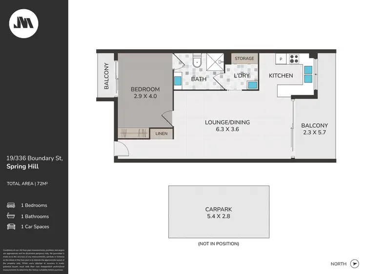 Floorplan of Homely apartment listing, 19/336 Boundary Street, Spring Hill QLD 4000