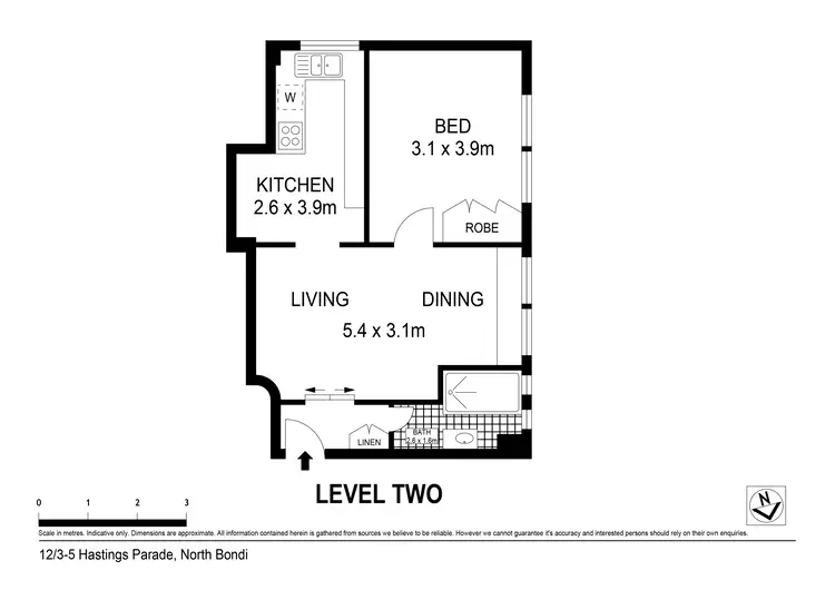 Floorplan of Homely apartment listing, 12/3-5 Hastings Parade, Bondi Beach NSW 2026