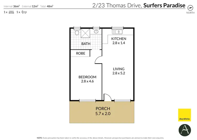 Floorplan of Homely unit listing, 2/23 Thomas Drive, Chevron Island QLD 4217