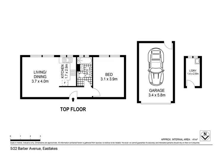 Floorplan of Homely apartment listing, 5/22 Barber Avenue, Eastlakes NSW 2018
